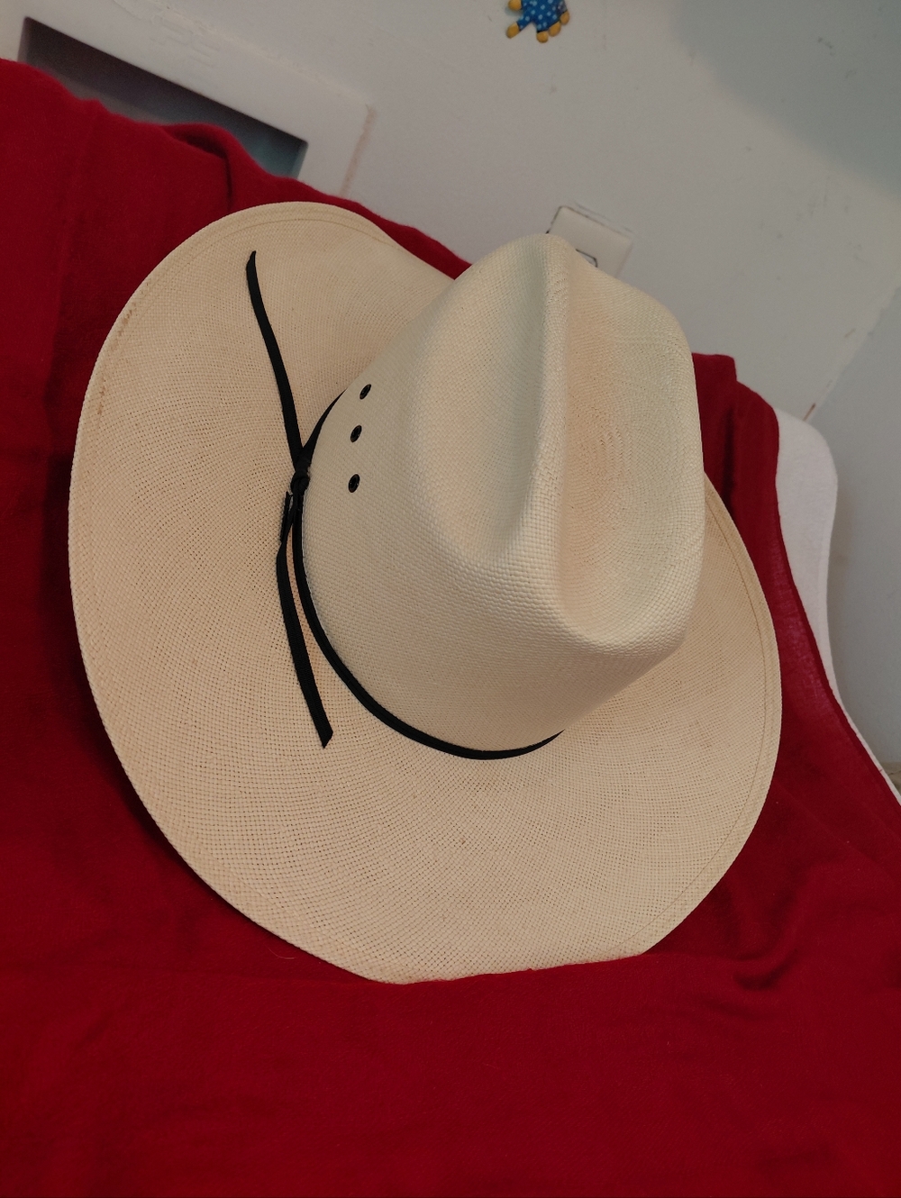 RESISTOL WESTERN SELF CONFORMING 7 5/8 STRAW COWBOY HAT Made in Texas USA